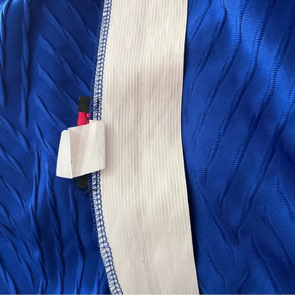 Blue Knee Length Skirt Patterned Skirt with Elastic Waist, Double Click Size 3X - Picture 4 of 7